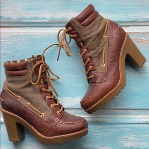 Sperry Like New Trinity Heeled Lace Up Boots 7.5M